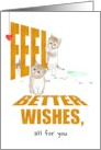 Pediatric Cancer Feel Better Kittens with Feel Better Wishes card
