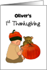 Baby’s 1st Thanksgiving Baby Wearing Pumpkin Hat card