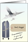Congratulations First Airplane Trip Fear of Flying Custom Name card