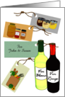 Stock Pantry Shower Gift Card Bottles of Wine Food Gift Tags Custom card