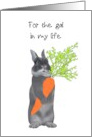 For the Gal in My Life Birthday for Wife Bunny Holding Huge Carrot card
