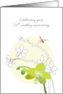 28th Wedding Anniversary Orchid Anniversary Flower and DragonFly card