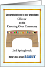 Congratulations Grandson Scout Crossing Over Ceremony Custom card