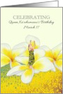 Queen Ka’ahumanu’s Birthday March 17 Hawaiian Dancer and Frangipanis card