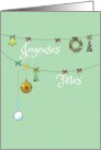 Joyeuses Fetes Happy Holidays Christmas French card