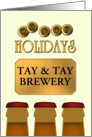 Custom Happy Holidays From Brewery Bottle Caps and Beer Bottles card