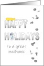 Happy Holidays to Mechanic Screwdriver Nuts and Bolts Christmas card