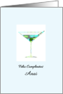 Feliz Cumpleanos Dry Martini Cocktail in Cool Colors Custom card