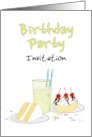 Birthday Ice Cream Party Invite for Kids Cake Lemonade Banana Split card