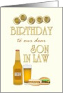 Birthday for Son in Law Chilled Beer Hotdog and Hamburger card