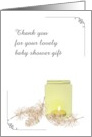Thank You for Baby Shower Gift Feathers and Warm Glow from Candle card
