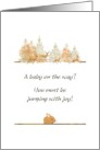 Expecting a Baby Deers in the Woods Cute Bunny Congratulations card