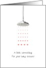 Baby Shower Gift Tiny Hearts Raining Down from Shower Head card