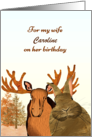 Birthday Wishes for Wife Moose and Wild Rabbit card