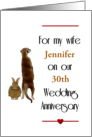 Custom Wedding Anniversary for Wife Cute Rabbit and Meerkat card