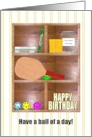 Pickleball Birthday Shelving Unit like Outline of Pickleball Court card