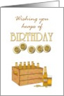 Birthday for Brother Wooden Crate of Beer Beer and Peanuts card