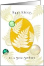 Happy Holidays for Gardener Fern Foliage and Baubles card