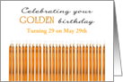Golden Birthday Turning 29 on the 29th Custom Month card