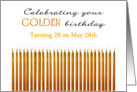 Golden Birthday Turning 28 on the 28th Custom Month card