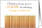 Golden Birthday Turning 27 on the 27th Custom Month card