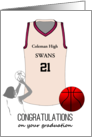 High School Graduate Custom Jersey Lady Playing Basketball card