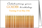 Golden Birthday Turning 25 on the 25th Custom Month card