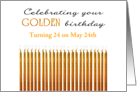 Golden Birthday Turning 24 on the 24th Custom Month card