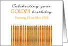 Golden Birthday Turning 23 on the 23rd Custom Month card