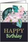 Birthday for Wife Pink Dogwood Flowers and Floral Fans Lesbian card