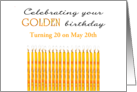 Golden Birthday Turning 20 on the 20th Custom Month card