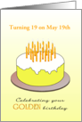 Golden Birthday Turning 19 on the 19th Custom Month card