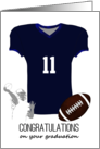 High School Graduate Custom Jersey Number Man Playing Football card