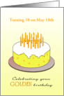 Golden Birthday Turning 18 on the 18th Custom Month card