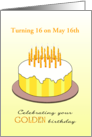 Golden Birthday Turning 16 on the 16th Custom Month card