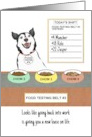 Re-entering Workforce after Long Absence Dog Food Testing Cartoon card