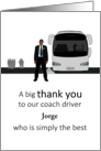 Thank You Coach Driver Coach and Passengers Left Hand Drive Custom card