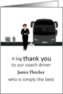 Thank You Female Coach Driver Coach and Passengers Custom card