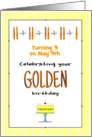 Golden Birthday Turning 9 on the 9th Custom Month card