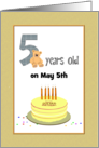 Golden Birthday 5 Years Old on the 5th Custom Month card