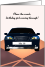 16th Birthday for Young Lady Custom Name on Car Plate card