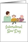 International Bow Day, Lady Kids and Pet Dog Wearing Bows card
