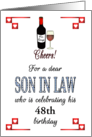 Custom Age Birthday for Son in Law Cheers Bottle of Red Wine card