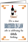 Custom Age Birthday for Brother in Law Cheers Bottle of Red Wine card