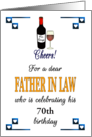 Custom Birthday for Father in Law Cheers Bottle of Red Wine card