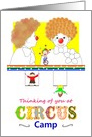 Thinking of You at Circus Camp, Young Clowns and Trapeze Kids card