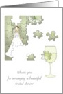 Thank You Hostess for Bridal Shower Jigsaw Pieces Picture of Bride card