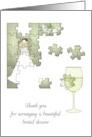 Thank You Hostess for Bridal Shower, Jigsaw Pieces Picture of Bride card