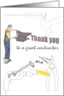 Thank You Contractor Contractor Laying Bricks Work Tools card