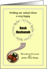Custom Rosh Hashanah for Business Clients Shofar and Apples card